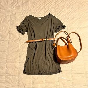 XS Z Supply olive green t-shirt dress